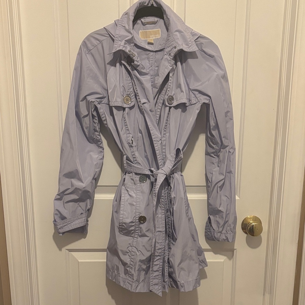 Women's Light Purple Trench Rain Coat